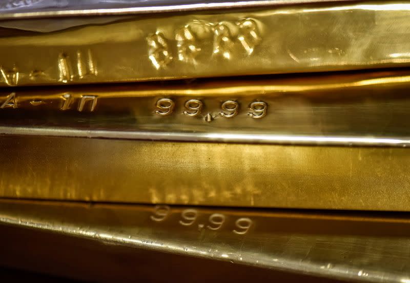 FILE PHOTO: Gold bars are seen at the Kazakhstan's National Bank vault in Almaty