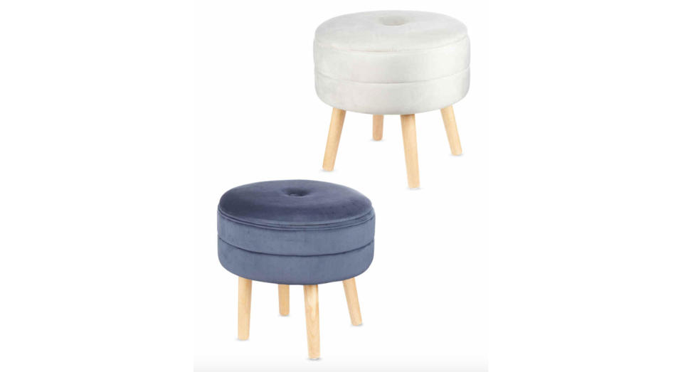 Kirkton House Velvet Storage Stool 