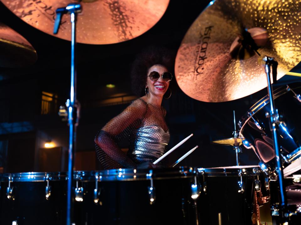 Cindy Blackman Santana performs the iconic drum solo from Collins' original song with her own signature style.