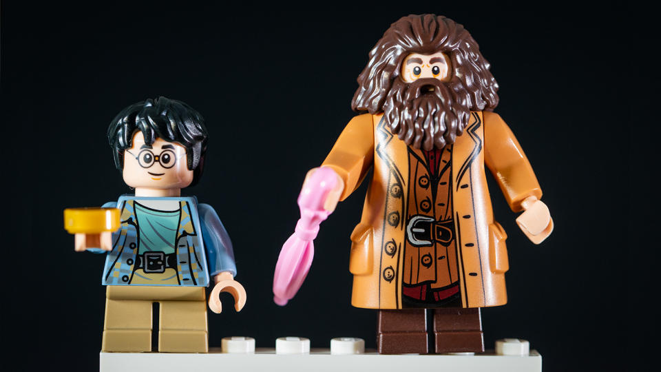 The Lego Harry Potter Gringotts Wizarding Bank, Harry and Hagrid Minifigures