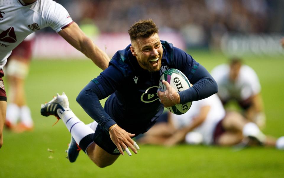 Ali Price of Scotland scores try during the international match between Scotland and Georgia at Murrayfield on September 6, 2019 in Edinburgh, United Kingdom - Robert Perry/Getty Images