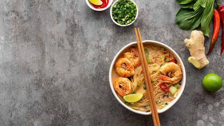 Laksa in a bowl