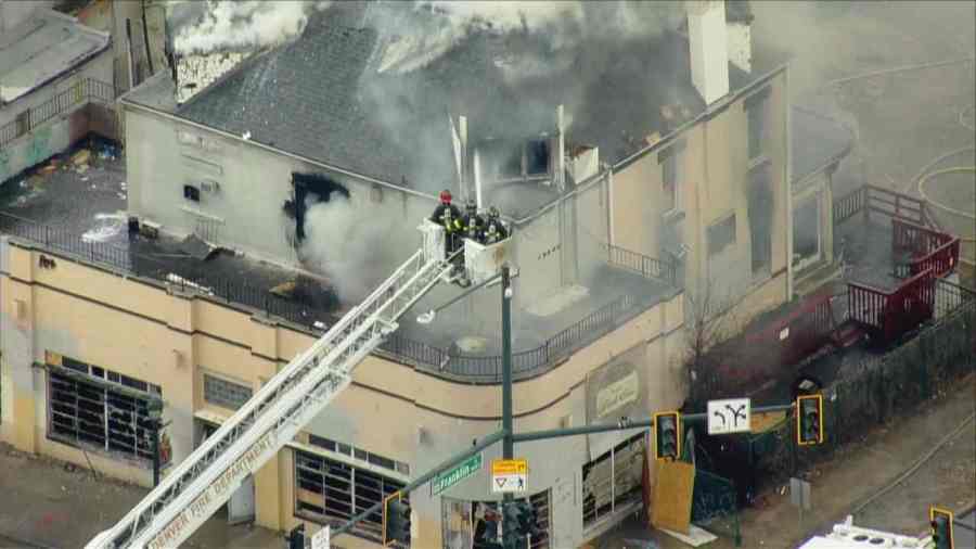 A large fire burning in a home at Colfax and Franklin Street on March 13, 2023