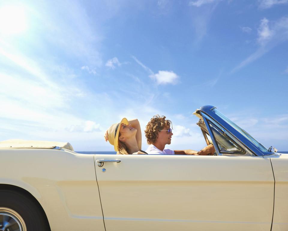 <p>Even if you have to borrow or rent it, a convertible is hands-down the most fun way to experience the open road. Whether for a day or a weekend (or longer if you're lucky!), consider a family <a href="https://www.countryliving.com/life/travel/g19694662/road-trip-destinations-with-kids/" rel="nofollow noopener" target="_blank" data-ylk="slk:road trip;elm:context_link;itc:0;sec:content-canvas" class="link ">road trip</a> for a summer getaway.</p>