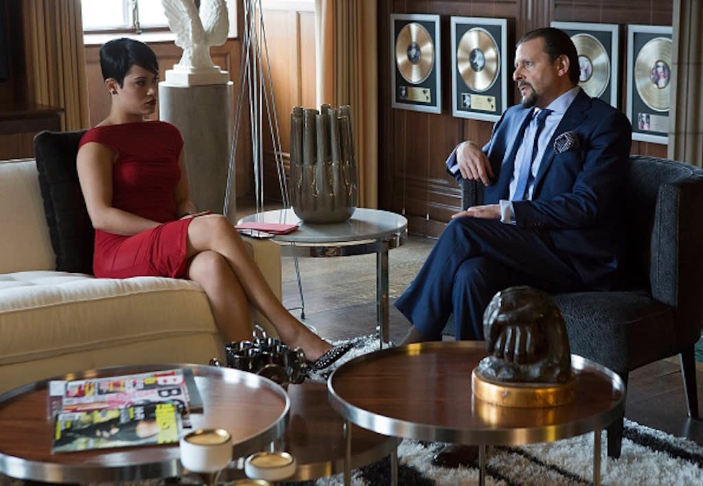 EMPIRE: Anika (Grace Gealey, L) reaches out to Billy Beretti (guest star Judd Nelson, R) in the "Unto the Breach" episode of EMPIRE airing Wednesday, March 4 (9:01-10:00 PM ET/PT) on FOX. (Photo by FOX via Getty Images)