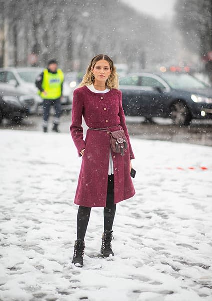 Woman-Wearing-Wine-coloured-Coat