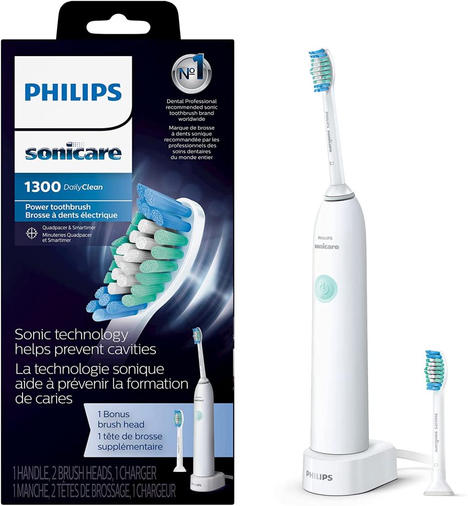 Philips Sonicare DailyClean 1300 Rechargeable Electric Toothbrush. Image via Amazon.