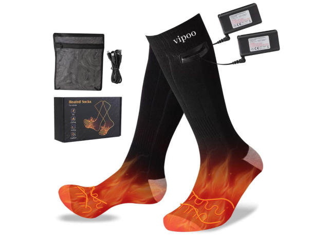 Rechargeable Heated Socks for Whole Sole, Toes and Instep, 5000 mAh Battery  Powered Warm Socks for Up to 10 Hours, XL Large Thermal Heated Socks Women  and Men for Camping, Hiking, Skiing, Hunting