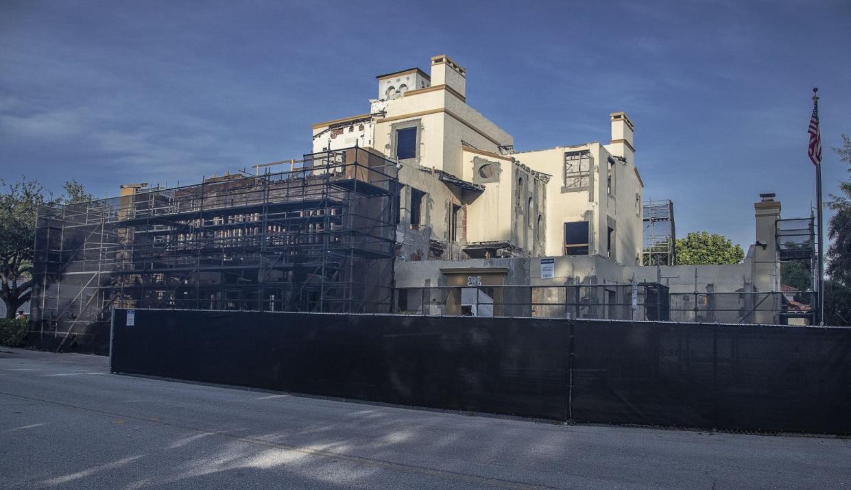 The Town Council will review and vote on a contract for construction services related to the renovation of the North Fire Station, seen here on June 28. Work on the project began last summer.