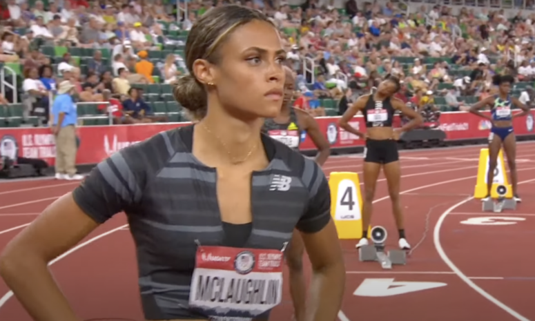 Sydney McLaughlin at the Olympic Trials in Eugene, Oregon.