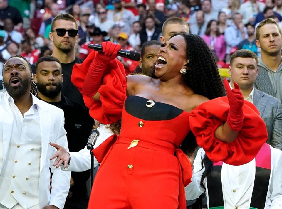 Sheryl Lee Ralph, performs Lift Every Voice and Sing, Super Bowl LVII, 2023