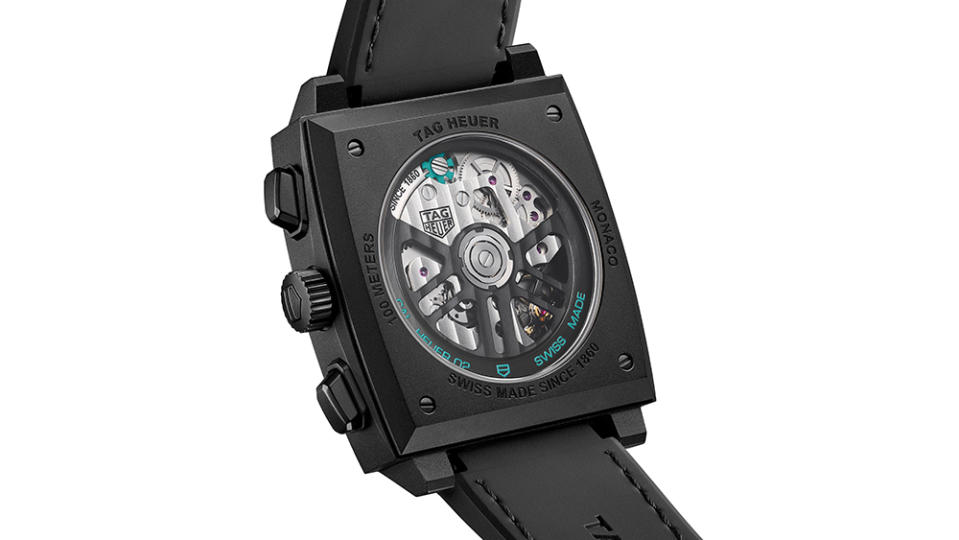 The caseback of the turquoise edition (pictured at the top of the story)