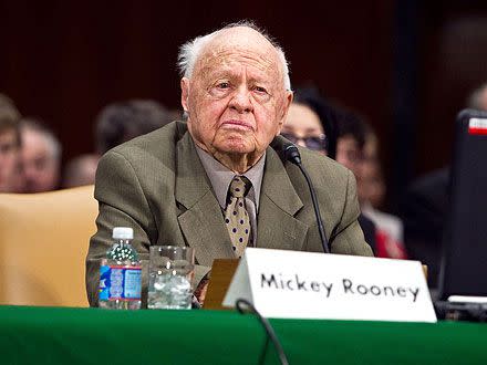 Paul Morigi/WireImage Mickey Rooney testifies at the Justice For All: Ending Elder Abuse, Neglect & Financial Exploitation hearing at the Senate Dirksen Building on March 2, 2011, in Washington, D.C.