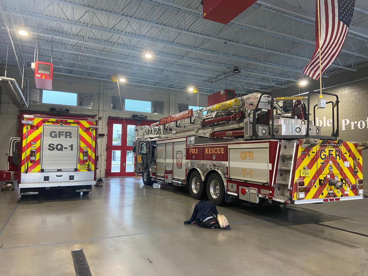 Gainesville Fire Rescue crews prepare to go Marion County to assist where needed from Hurricane Idalia