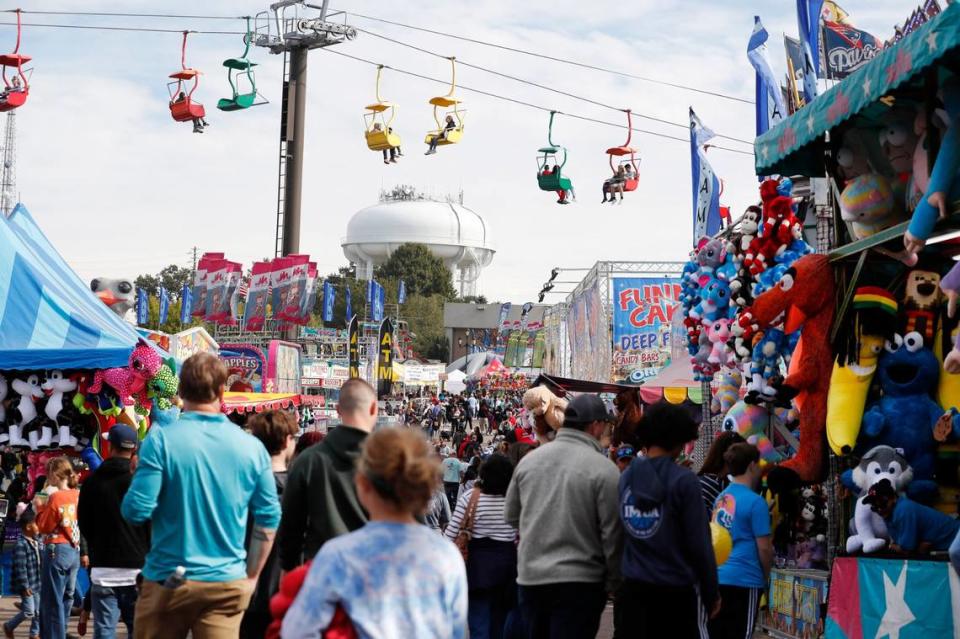 The North Carolina State Fair in Raleigh, N.C., attracted large crowds Sunday, Oct. 23, 2022.