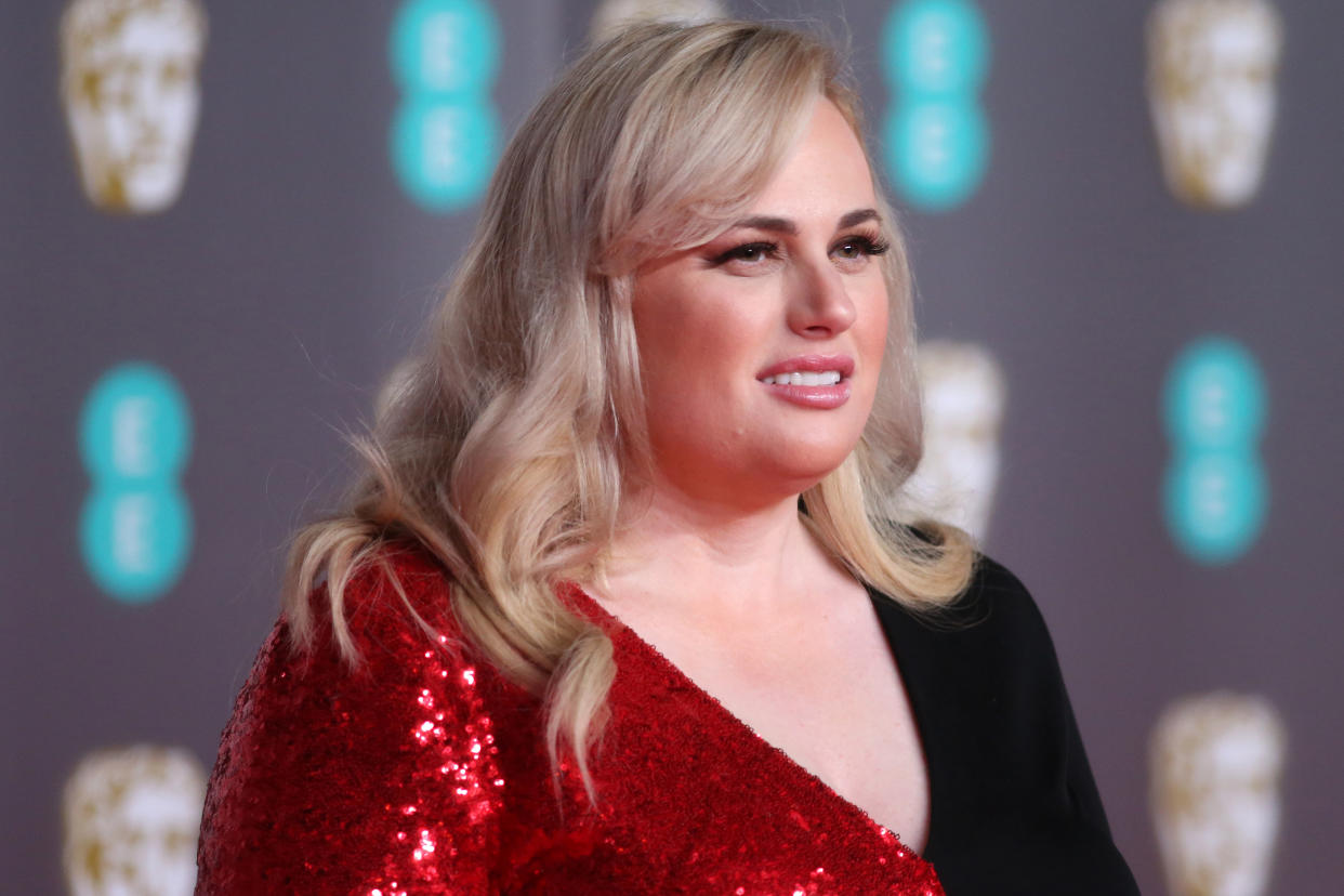 LONDON, ENGLAND - FEBRUARY 02: Rebel Wilson attends the EE British Academy Film Awards 2020 at Royal Albert Hall on February 02, 2020 in London, England. (Photo by Lia Toby/Getty Images)