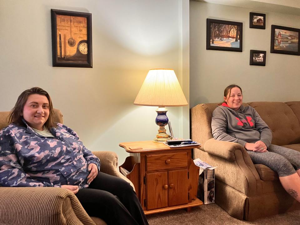 Together We Hurt, Together We Heal Peer Support Shania Clingman and house manager Ashley Crawford sit together in the group's rehabilitation house in Bucyrus.