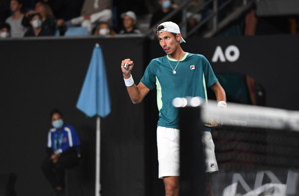 Alexei Popyrin, pictured here in action at the Australian Open in January.