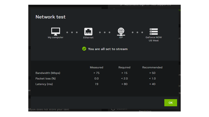 A screenshot of Nvidia GeForce Now