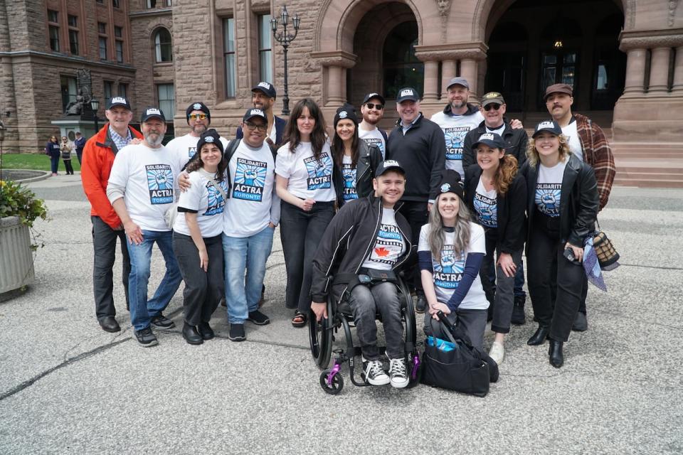 On May 13, 2024, ACTRA Toronto members rallied outside Queen's Park while supportive MPPs called on the Ontario government to support the union. 