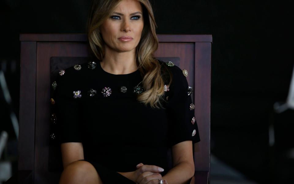 After the meeting at the Vatican, Melania Trump and her husband went to Taormina in Sicily for the G7 summit and then gave addresses to US troops at Sigonella military base. - Credit: AP