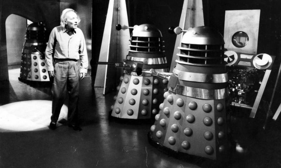 William Hartnell as the original incarnation of Doctor Who with the first Daleks seen on the BBC series, in 1963. Michael Ferguson, then an assistant floor manager, waved the first Dalek ‘sucker’ arm on the show, and later went on to direct Hartnell as well as the next two Doctors, Patrick Troughton and Jon Pertwee.