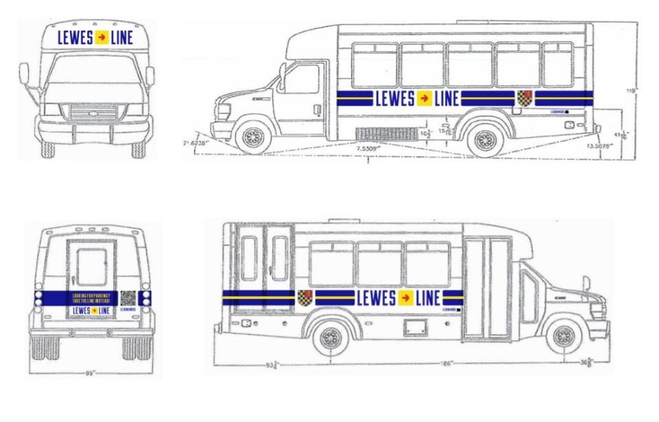 The buses will have room for 12 passengers and two wheelchairs, and the city will identify them with the name "Lewes Line."