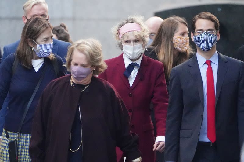 FILE PHOTO: U.S. President Donald Trump rape accuser E. Jean Carroll departs from her hearing at federal court