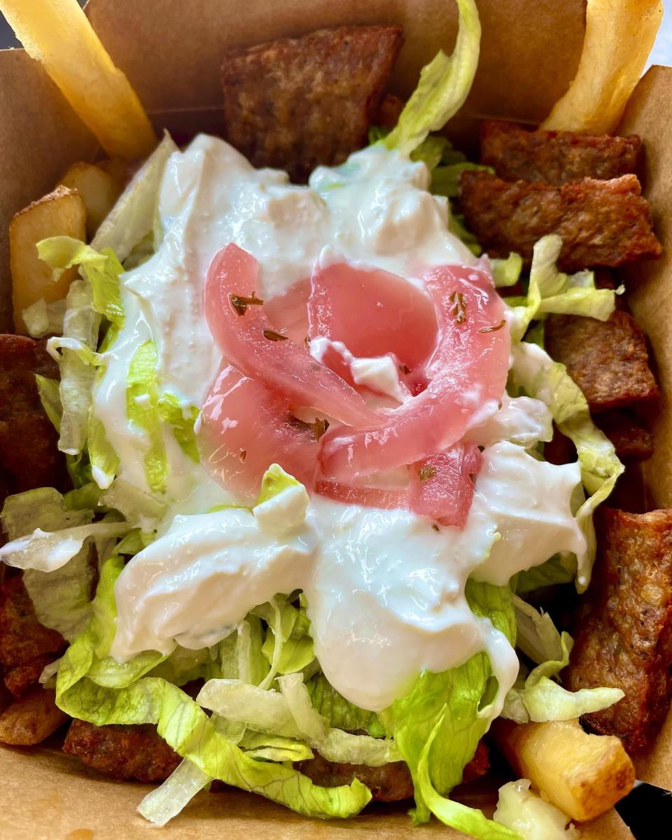 The gyro special at Poutine Peddlers, 239 Broadway, Taunton.