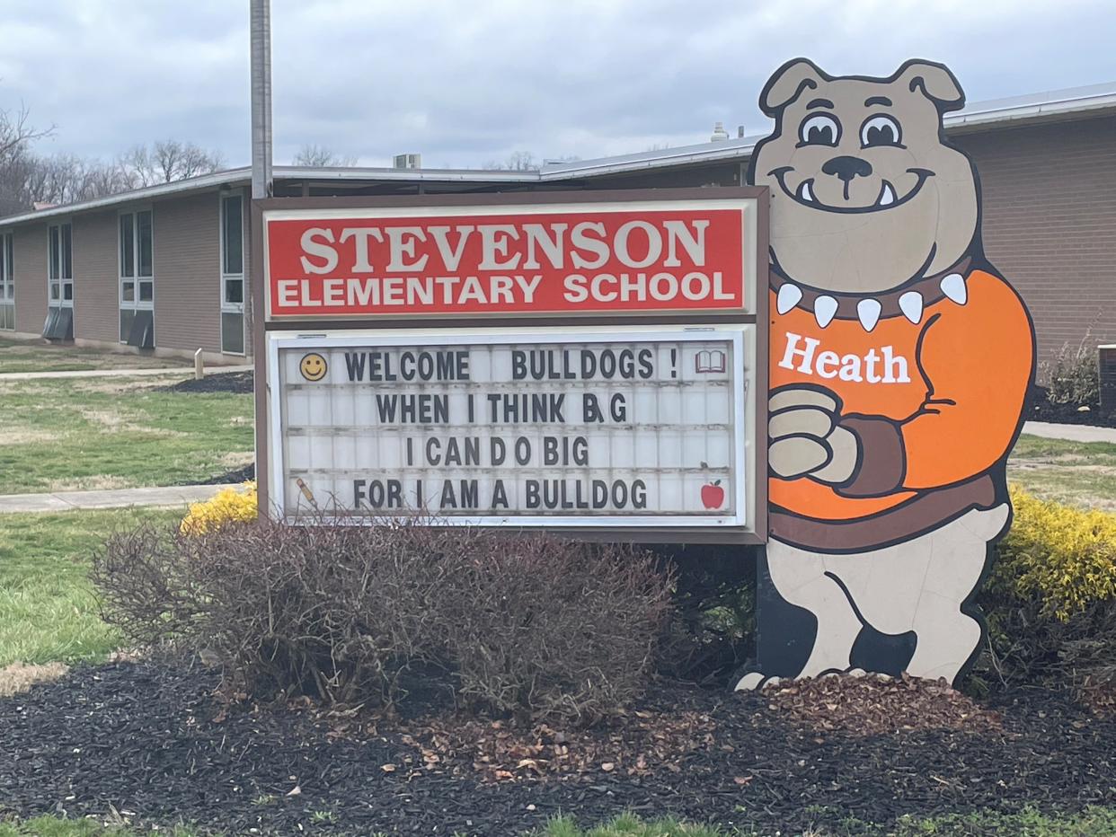 Heath's Stevenson Elementary School on Cynthia Street would be replaced on that property with a new K-6 elementary school, which would move the sixth grade from the middle school, if a bond issue and levy is passed on March 19. Garfield Elementary would also be retired.