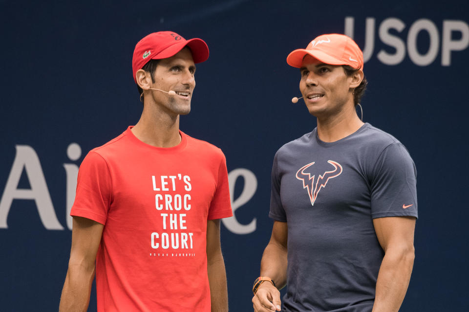 Novak Djokovic and Rafael Nadal come down on opposite sides of the issue on U.S. Open’s new shot clock. (Getty Images)