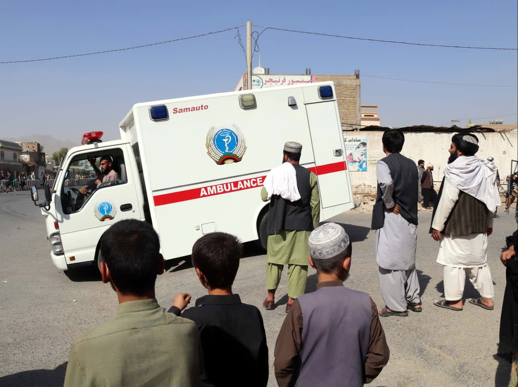 The wounded are taken to hospital after the blasts on Friday  (EPA)