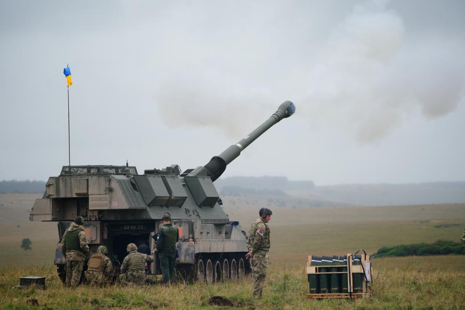 The UK has already provided artillery training to Ukrainian troops, and is now investing £245m in replenishing Kyiv’s stock of munitions (Ben Birchall/PA) (PA Archive)