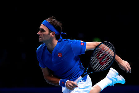 Tennis - ATP Finals - The O2, London, Britain - November 13, 2018 Switzerland's Roger Federer in action during his group stage match against Austria's Dominic Thiem Action Images via Reuters/Andrew Couldridge