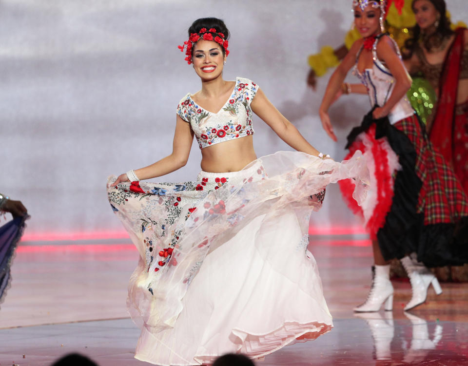 Bhasha Mukherjee, during the 69th Miss World annual final. (Photo: Yui Mok - PA Images via Getty Images)