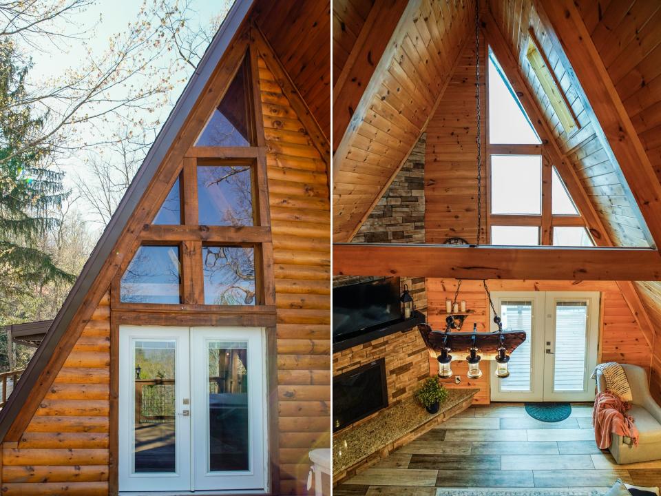 The A-frame cabin where the author spent her last two nights in Tennessee.