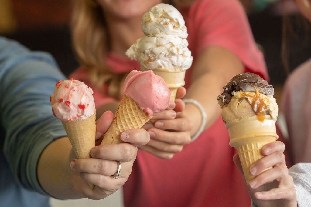 Ice cream lovers enjoy a variety of flavors in this undated photo. Kettle Creek Creamery is holding a grand opening in Martinez on March 30.