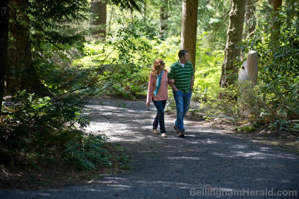 Carol and Brent Bultsma, of Bellingham, stroll through Big Rock Garden Park, Monday, April 28, 2014 in Bellingham. “It was a nice day and we were in the neighborhood, so we decided to stop by,” Carol said.