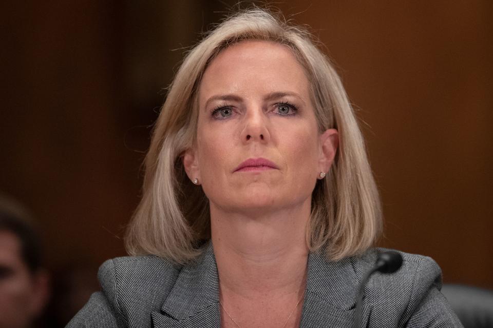 Homeland Security Secretary Kirstjen Nielsen testifies during a hearing of the Senate Committee on Homeland Security & Governmental Affairs, on Capitol Hill, Oct. 10, 2018 in Washington.