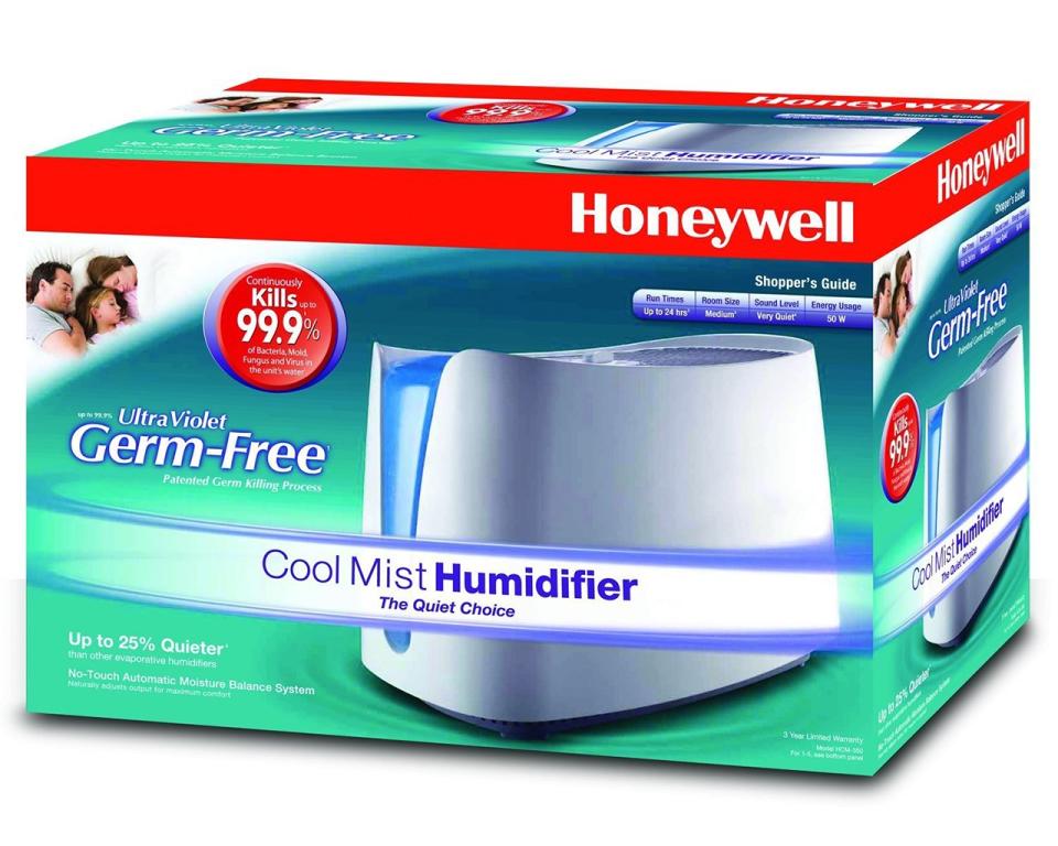 <p><strong>This germ-free humidifier. <a rel="nofollow noopener" href="https://www.amazon.com/dp/B002QAYJPO?mbid=synd_yahoolife" target="_blank" data-ylk="slk:$54.99;elm:context_link;itc:0;sec:content-canvas" class="link ">$54.99</a></strong></p> <p>A cool mist humidifier can soothe a cough and help you both breathe and sleep better.</p>