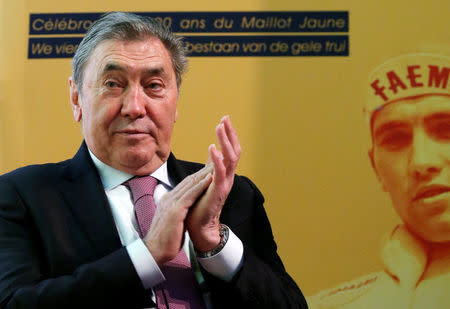 Former Belgian cycling champion Eddy Merckx attends the presentation of the Grand Depart of the 2019 Tour de France cycling race in Brussels, Belgium, January 16, 2018. REUTERS/Francois Lenoir