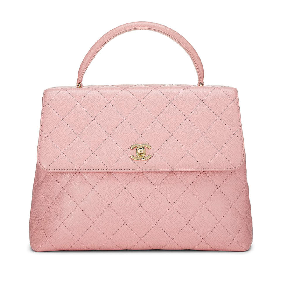 Chanel Pre-Loved Pink Quilted Caviar Kelly Bag