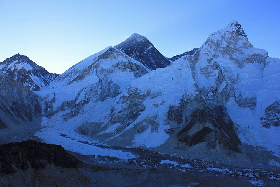 From left to right: Lhotse, Everest and Nuptse. Ignore the first peak from the left in the picture and you then see Lhotse, Mount Everest and Nuptse in the picture. Mount Everest doesn’t look the highest because Nuptse is closest to us. In the mountains they say it is the mountain that decides whether you can complete your trek or not. I am so happy they ruled in my favour!