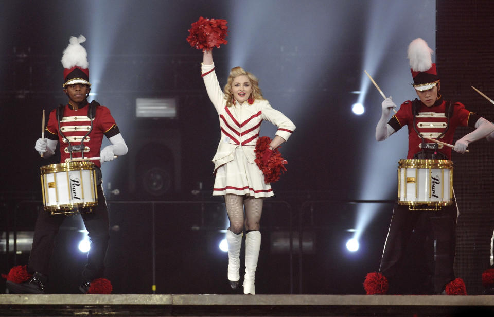 Singer Madonna performs at the Wells Fargo Center on Tuesday Aug. 28, 2012 in Philadelphia. (Photo by Evan Agostini/Invision/AP)