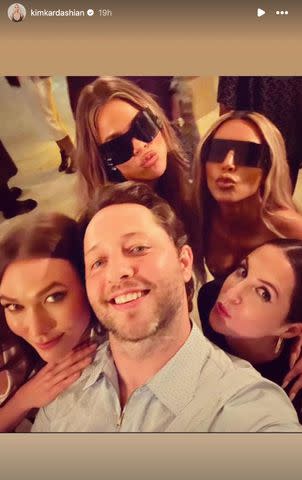 <p>Kim Kardashian/ Instagram</p> Karlie Kloss, Derek Blasberg, Khloé Kardashian, Kim Kardashian and Sara Moonves