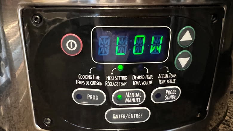 slow cooker set to low