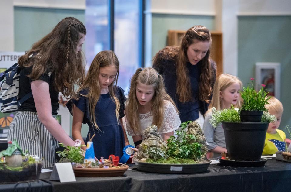 The Hamilton-Harte family look over the their displays during the Florida Federation of Garden Clubs District 1's "Southern Charm" Flower Show in March. The Navarre Garden Club’s Biannual Flower Show gets underway this week.
