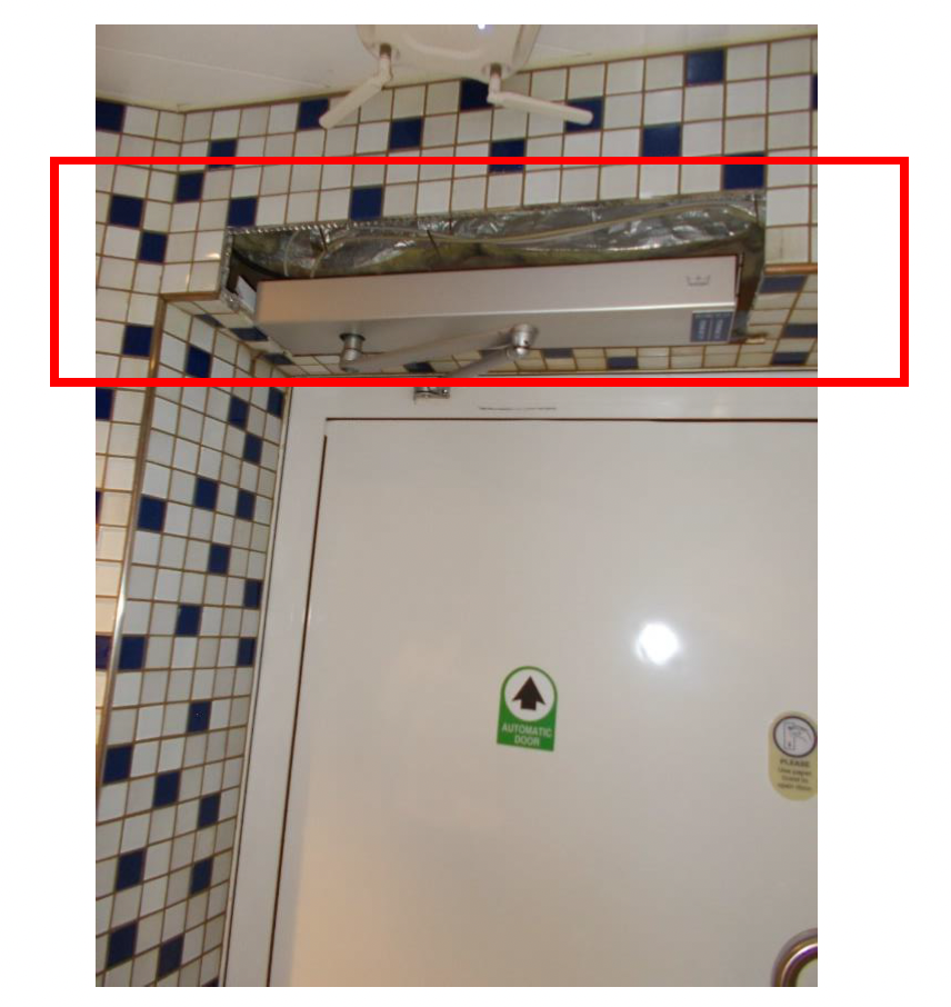 The picture shows where the Wi-Fi-enabled camera was secretly placed in a cruise ship bathroom, right above the door.  / Credit: FBI