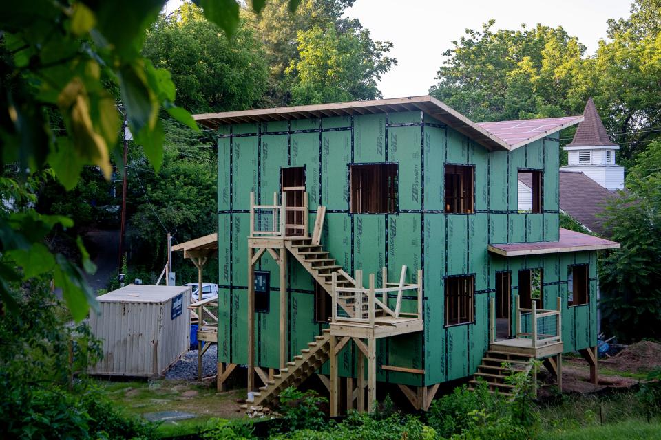 A home under construction in West Asheville.