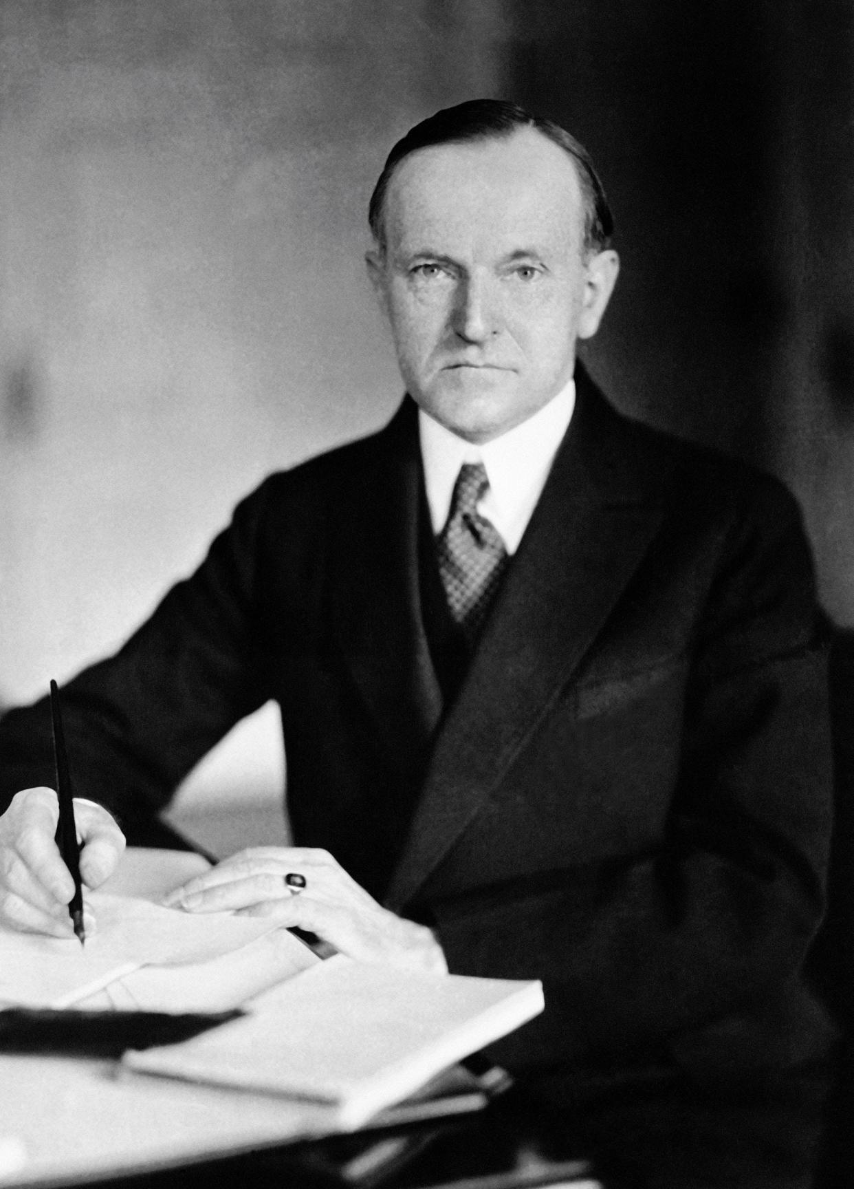 Calvin Coolidge, the 30th president of the United States form 1923 to 1929, poses in an undated photo.